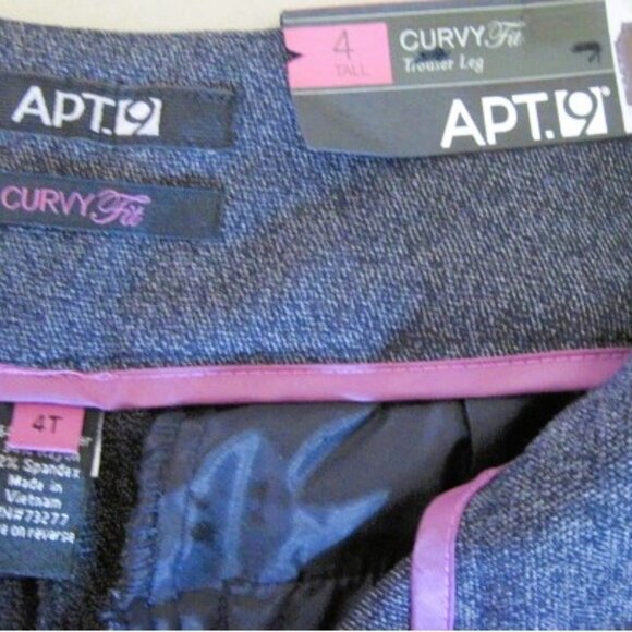 Apt 9~Womens Size 4Tall~Curvy Heather Gray~2 Pockets~Spandex~Zipper~New W/Tags - Picture 3 of 10